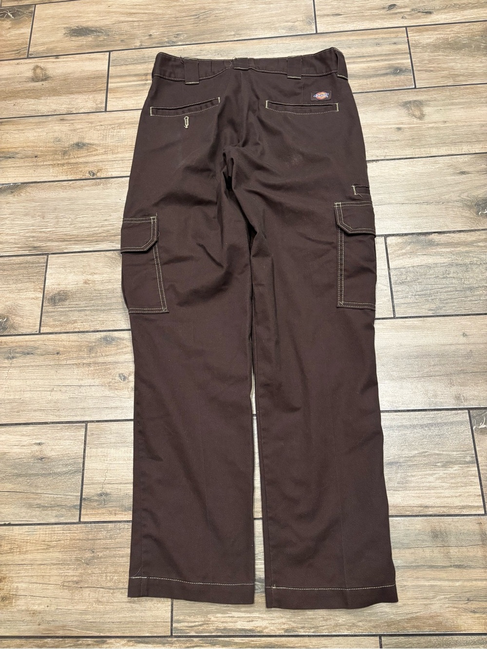 Dickies Mens FLEX Cargo Work Pants Dark Brown Contrast Stitch Utility 30x30